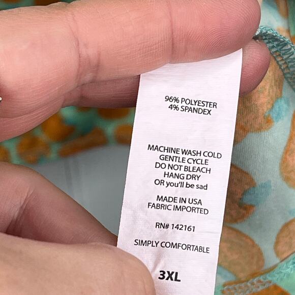 LulaRoe Azsure A-line Midi Skirt Stretchy Florida Oranges Fun Pattern Midi 3X - Picture 4 of 4